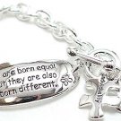 Inspirational toggle bracelet inscribed "Individuality" "All are born Equal...BR56