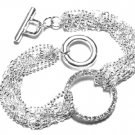 Stunning Multichain Crystal Eternity Ring Rhodium Finish Bracelet BR04
