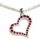 Stunning Multichain Red Crystal Hollow Heart Pendant Necklace NP71 Stunning Multichain Red Crystal Hollow Heart Pendant Necklace NP71