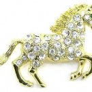 Crystal Pave Horse Gold Plated Brooch Pin Broach BP76