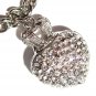 Sparkling Crystal Pave Heart Crown Rhodium Toggle Bracelet BR11