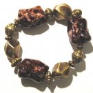 Chunky Trendy Brownish Red Beads Stretch Bracelet BR13