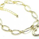 Beautiful Gold EP Hollow Heart Chain Link Charm Bracelet BR48 Beautiful Gold EP Hollow Heart Chain Link Charm Bracelet BR48