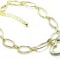 Beautiful Gold EP Hollow Heart Chain Link Charm Bracelet BR48