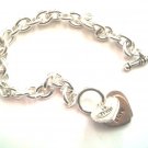 True Love Forever Rhodium Heart Charms Toggle Bracelet BR50