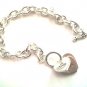 True Love Forever Rhodium Heart Charms Toggle Bracelet BR50