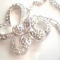 Exquisite AB/Clear CZ Butterfly Rhodium Pendant Necklace NP19