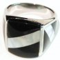 Black Onyx Abalone Stainless Steel Ring SSR5226 Sz 10.5