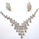 Sparkling Crystal Pave Bridal Prom Necklace Earrings Set NP01