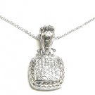 Twisted Rope Square Crystal Silver Pendant NP34