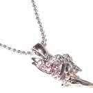 Pink Crystal Fairy Pendant Necklace NP69