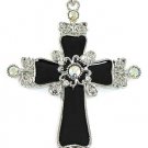 3.25" Black Cross AB Crystal Pendant Necklace Chain NP82 3.25" Black Cross AB Crystal Pendant Necklace Chain NP82