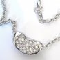 Crystal Pod Rhodium Finish Slider Necklace NP84