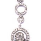 Rhodium Finish Crystal Pave Circles Pendant Necklace NP85 Rhodium Finish Crystal Pave Circles Pendant Necklace NP85