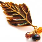 2" Large Colorful Autumn Leaf Iridescent Enamel Crystal Brooch Pin Broach BP62-5 2" Large Colorful Autumn Leaf Iridescent Enamel Crystal Brooch Pin Broach BP62-5