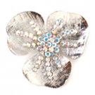 2.25" Crystal Flower Rhodium Plated Fashion Brooch BP57 2.25" Crystal Flower Rhodium Plated Fashion Brooch BP57