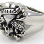 Love Kills Slowly Skull Stainless Steel Ring SSR2438 Size 13