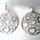 2" Round Thin MATTE Silvertone Metal HEART Cut Out Earrings EA01 2" Round Thin MATTE Silvertone Metal HEART Cut Out Earrings EA01