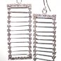 Stunning Crystal Frame Ladder Shape Dangle Rhodium Finish Earrings EA11