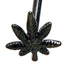 Black Titanium Anodized 3D Pot Leaf Tongue Ring Barbell BJ74 Black Titanium Anodized 3D Pot Leaf Tongue Ring Barbell BJ74