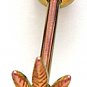 COPPER / PINK Titanium Anodized 3D Pot Leaf Tongue Ring Potleaf Barbell, 14g, BJ74