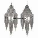 Filigree Pattern Chain Link Cascade Drop Earrings EA61