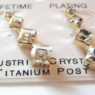Graduating Austrian Crystals 14K Gold Electroplate Dangle Earrings EA65 Graduating Austrian Crystals 14K Gold Electroplate Dangle Earrings EA65