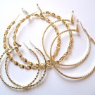 3 Pairs Assorted Twisted Rope 14K Gold EP Hoop Earrings EA84 3 Pairs Assorted Twisted Rope 14K Gold EP Hoop Earrings EA84