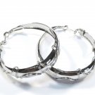 Trendy Twisted Wire Silver Hoop Earrings EA98 Trendy Twisted Wire Silver Hoop Earrings EA98