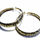 Black Gold Leopard Print Hoop Earrings EA105