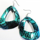 Aqua 2.25 inch Wavy Shape Dangle Earrings EA116 Aqua 2.25 inch Wavy Shape Dangle Earrings EA116