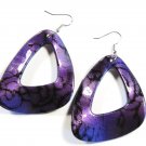 Purple 2.25 inch Wavy Shape Dangle Earrings EA118