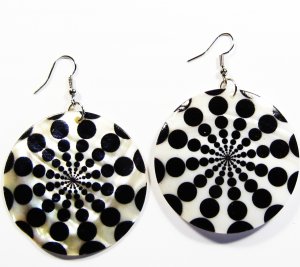 2" Unique Pattern Genuine Shell Dangle Earrings EA125