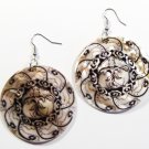 2" Unique Pattern Genuine Shell Dangle Earrings EA126