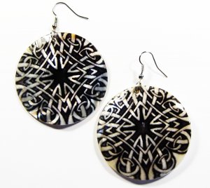 2" Unique Pattern Genuine Shell Dangle Earrings EA127