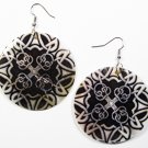 2" Unique Pattern Genuine Shell Dangle Earrings EA129