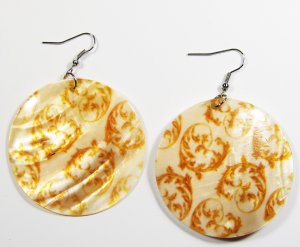 2" Art Deco Pattern Dangle Shell Earrings EA140