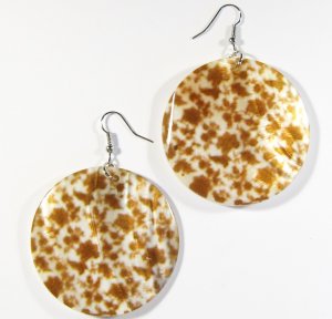 2" Art Deco Pattern Dangle Shell Earrings EA141