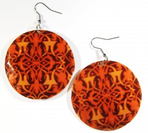 2" Art Deco Pattern Dangle Shell Earrings EA142