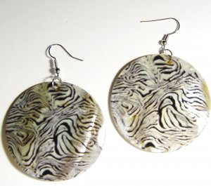 2" Animal Print Dangle Shell Earrings EA148