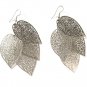 3 inch Filigree Leaf Cascade Dangle Earrings EA31