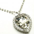 1.5" Stunning Clear Crystal Heart Pendant Necklace NP55