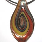2.5" Murano Glass Red Green Pendant Necklace NP125