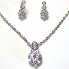 Delicate Sparkling Crystal Rhodium Pendant Earrings Set NP129 Delicate Sparkling Crystal Rhodium Pendant Earrings Set NP129