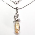 14K White Gold EP Creamy/Peach Fresh Water Pearl Bridal Pendant NP147 14K White Gold EP Creamy/Peach Fresh Water Pearl Bridal Pendant NP147
