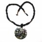 Mother of Pearl Shell Circle Pendant Necklace NP155