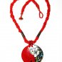 Mother of Pearl Shell Circle Pendant Necklace NP154