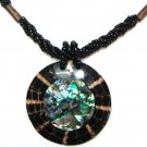 Mother of Pearl Coconut Disc Beaded Pendant Necklace NP158 Mother of Pearl Coconut Disc Beaded Pendant Necklace NP158