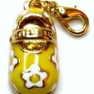Adorable Yellow Baby Shoe 14K Gold EP Purse Charm Pendant NP161