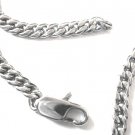 4mm Shiny Rodhium Finish Curb Chain Necklace 24" NP162